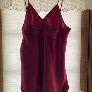 Elegant Burgundy Satin Camisole